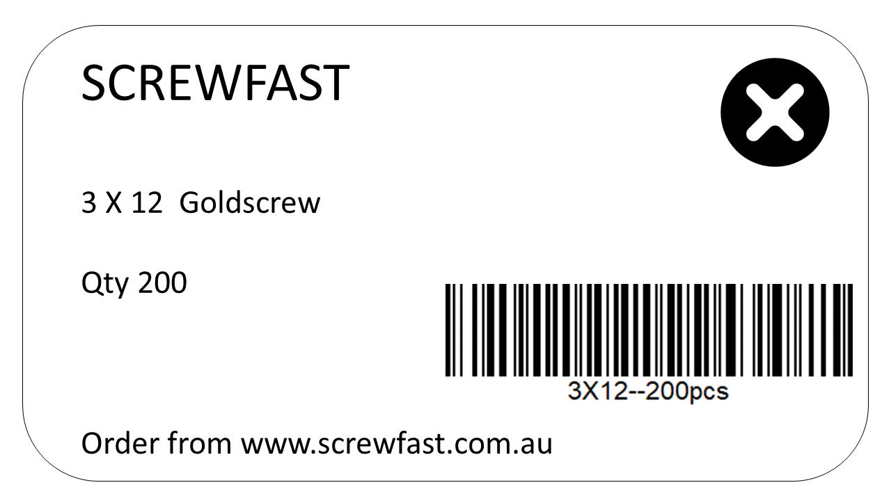 200 of 3X12mm (4g) Wood Screw