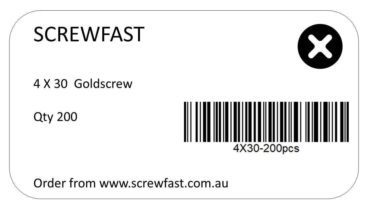 200 of 4X30mm (8g) Wood Screw