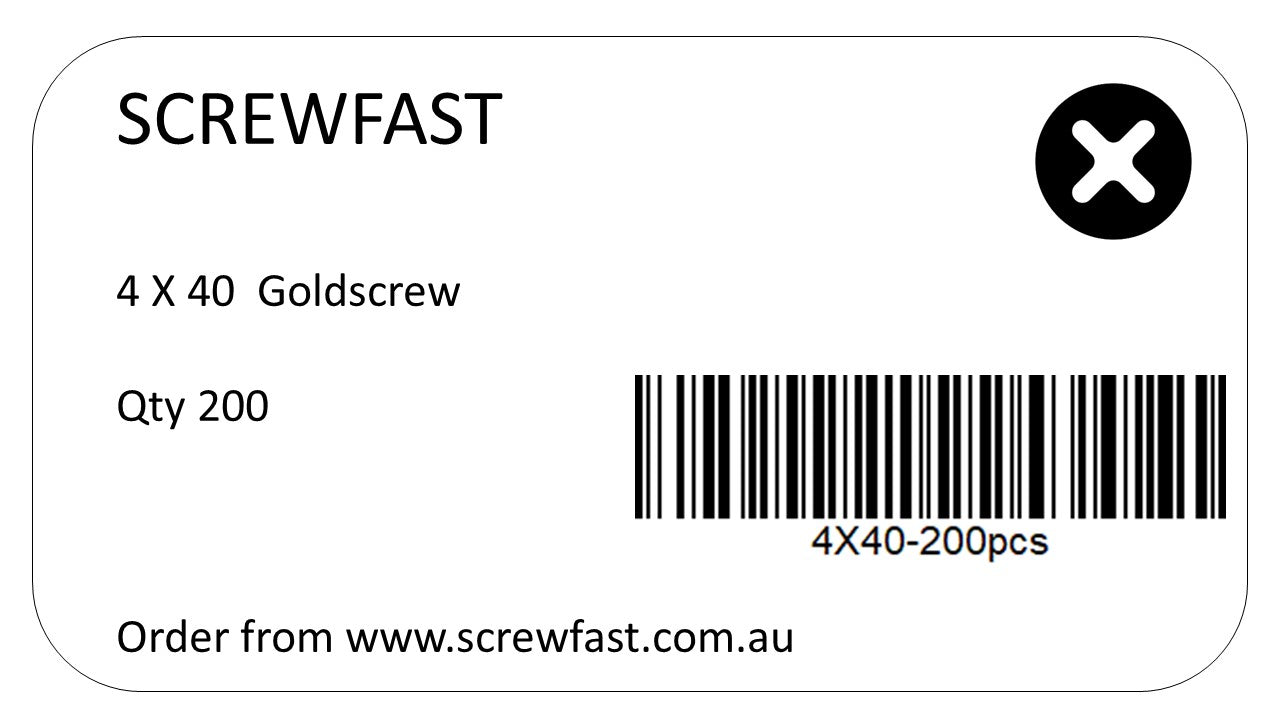 200 of 4x40mm (8g) Wood Screw