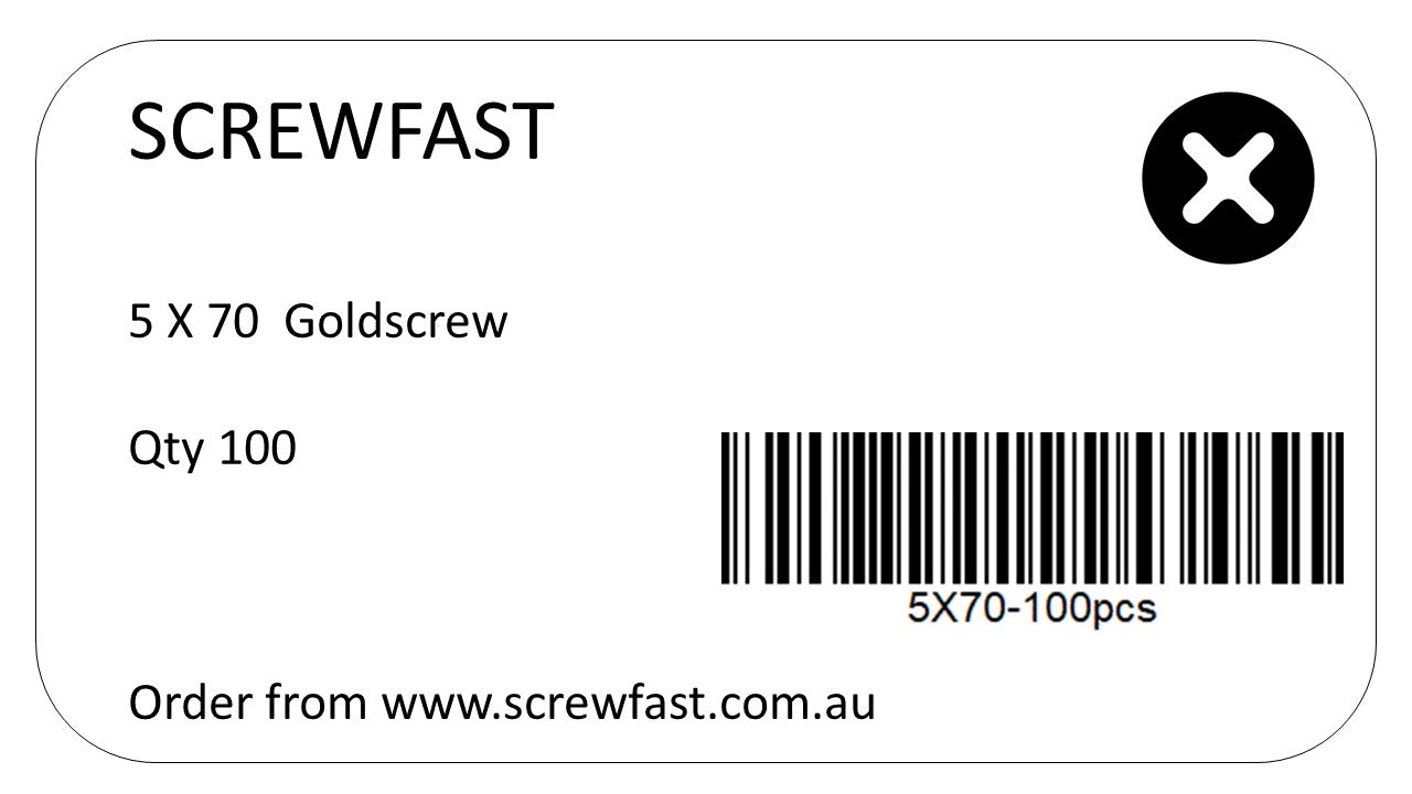 100 of 5X70mm (10g) Wood Screw